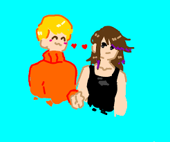 Gather hair up in a high messy bun or ponytail. Blonde Boy Emo Brown Haired Girl Dating Drawception