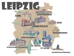 German city of leipzig map. Leipzig Germany Touristic Favorites Map Of Highlights Mixed Media By M Bleichner