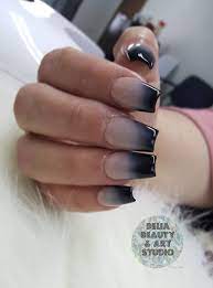 As you may be aware, acrylics have a reputation acrylic nails — nail enhancements made by combining a liquid acrylic product with a powdered acrylic product — have a staying power in the. Acrylic Nails Coffin Ombre Black Novocom Top