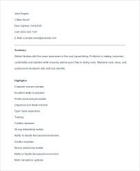 sample hostess resume templates in ms word