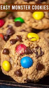 Peanut Butter Monster Cookies In 2020 Monster Cookies Recipe Peanut Butter Recipes Monster Cookie Recipe No Flour