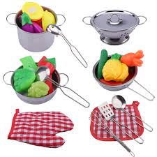 Expand your options of fun home activities with the largest online selection at ebay.com. Jionchery 26 Pcs Kitchen Toys Set Pretend Play Accessories With Stainless Steel Cookware Pots And Pans Set Educational Toys Fruit And Vegetables Cutting Set For Kids Girls Boys Toddlers Business Industry