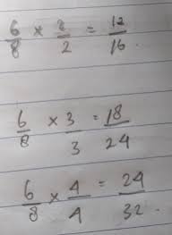Untuk mencari pecahan yang senilai kita dapat mengalikan pecahan tersebut dengan n/n. Tentukan 3 Pecahan Senilai Dari 6 8 Brainly Co Id