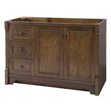 Home Decorators Collection Creedmoor 48 In W X 34 In H Vanity Cabinet Only In Walnut Left Hand Drawers Cdnv4821l The Home Depot Vanity Cabinet Home Decorators Collection White Sink