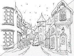 If this original painting was sold, your painting will be created very similar in the same style, colors, you will receive the same. Christmas Town Digi Christmas Coloring Sheets Halloween Coloring Pages Printable Christmas Coloring Pages