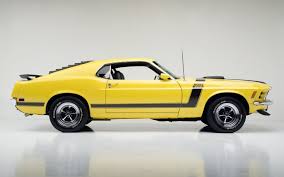 Wallpaper Yellow 1970 Ford Mustang Boss 302 Side View Classic Cars Muscle 1970 Ford Mustang Ford Mustang Boss 302