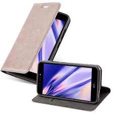 Cadorabo Hülle für Wiko Upulse Lite in Kaffee Braun Handyhülle mit Magnetverschluss, Standfunktion und Kartenfach Case Cover Schutzhülle Etui Tasche