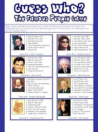 1524 Guess Who The Famous People Game Speaking About Personal Information Leisure
