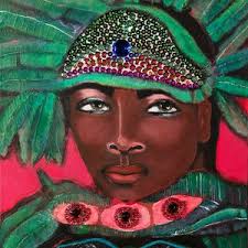 Flamingo Madness an Original Painting of Big Chief David Montana