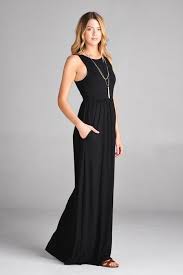 Black Racerback Maxi Dress Basic Maxi Dress Solid Maxi Dress Maxi Dresses Casual