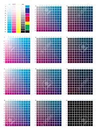 Cmyk Press Color Chart Vector Color Palette Cmyk Process Printing