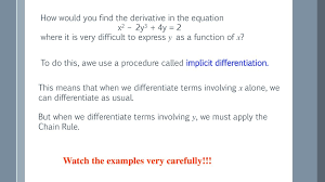Basically, it means solve for y. Implicit Differentiation Ppt Download