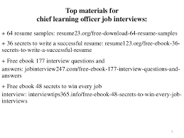 chief learning officer resume sample