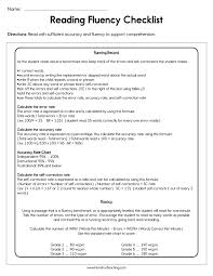 reading fluency checklist worksheet have fun teaching