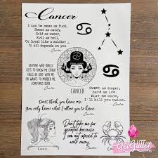 Cancer sign tattoo with stars. Zodiac Sign Tattoo Cancer Tattoosfordays Amazing Temporary Tattoos
