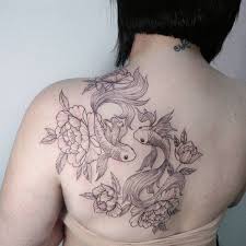 60 Best Stunning And Meaningful Koi Fish Tattoo Inspirational Design For Women Page 45 Of 60 Trendy Elv Feminine Back Tattoos Pisces Tattoo Designs Tattoos