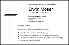 Die gefahr kommt naheuzu lautlos und ist klitzeklein: Traueranzeigen Von Erwin Moser Schwaebische De Trauerportal