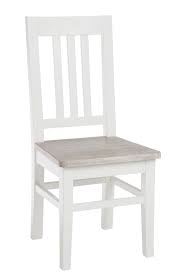 Chaise En Bois Blanc Et Bois Naturel 44x96cm Infos Et Dimensions Longueur 44 Cm Largeur 48 Cm Hauteur Solid Wood Dining Chairs Dining Chairs Chair