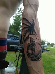 American flag tattoos are generally popular amongst military personnel. Tattoo Uploaded By James Smith State Of Florida With The Oranges And Palm Future State Flag In The Middle Coming And Color 622252 Tattoodo