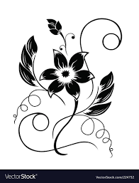 Art Black And White Flower Design Flower Black A White Pattern Vector 224732 Jpg 380 400 Flower Drawing Flower Pattern Drawing Flower Line Drawings