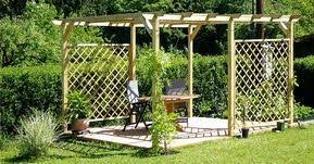 Frei Stehende Rankgitter Aus Holz Rankgitter Gartengestaltung Pergola Schatten