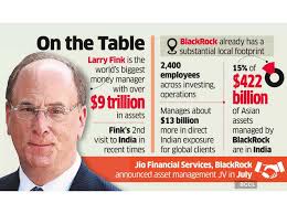 BlackRock CEO Larry Fink flies into India to meet Ambani, policymakers