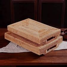 White woven round rattan tray, decorative trays, coffee table tray, breakfast in bed, round boho serving tray for table, straw serving tray javadeco 5 out of 5 stars (6) sale price $29.76 $ 29.76 $ 35.01 original price $35.01 (15% off. Hand Woven Rattan Serving Tray With Handles For Breakfast Drinks Snack For Dining Coffee Table 14 5 Inch 37 Cm Rectangular Buy Online At Best Price In Uae Amazon Ae