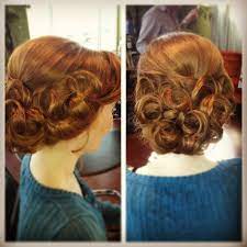 Vintage Pincurl Updo Stylebykendyl Same Hair Style As The Blue Fairy On Once Vintage Hairstyles Vintage Curls Bridesmaid Hair Long