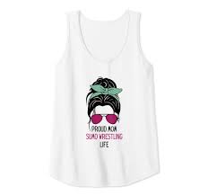 Donna Sumo Wrestling Mom Outfit disordinato capelli chignon festa della  mamma Canotta : Amazon.it: Moda