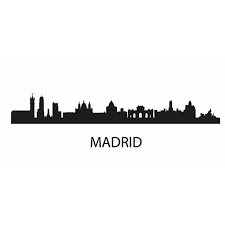 Black and white silhouette of madrid, spain. Madrid Skyline Decal Wall Sticker Vinyl Stickers Decor Mural Art Living Room Home Decoration Landmark Skyline Wall Decal Wall Stickers Aliexpress