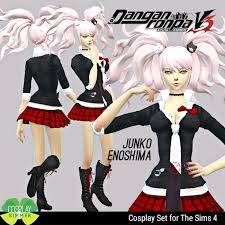 P Requested The Sims 4 Danganronpa Junko Enoshima Cosplay Set In 2020 Sims 4 Sims 4 Anime The Sims 4 Packs