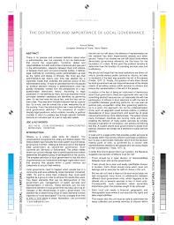 Pdf The Definition And Importance Of Local Governance