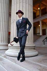 Find your new favorites today. Double Breasted Dark Gray Suit Striped Tie Burgundy Fedora Suede Chelsea Boots Mens Fashion Suits Dark Gray Suit Men S Suits