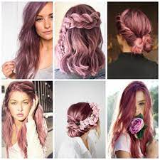 Rose Pink Red Purple Dusty Hair Color Unnatural Hair Color Hair Color Highlights Latest Hair Color