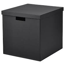 Tjena Kasten Mit Deckel Schwarz Ikea Deutschland In 2020 Storage Boxes With Lids Kallax Shelving Unit Ikea Storage Boxes