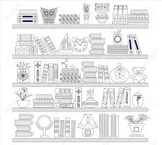 Free coloring sheets to print and download. Vector Illustration On White Background With Books On The Bookshelves Royalty Free Cliparts Vectors And Stock Illustration Image 55808197