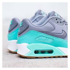 Sole Mate On Instagram Women S Air Max 90 Wolf Grey Stealth Hyper Turquoise White Predominately Grey Mesh Leather Upper Sparke Sapatos Nike Nike Sapatos