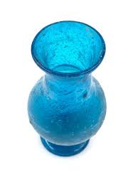 Vintage jadeite jadite urn shaped vase green glass stunning!! Lot Vintage Hand Blown Blue Bubble Glass Vase