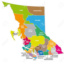 Cette carte est absolument cadre digne, mais serait aussi merveilleuse pour collage ou. Colombie Britannique Carte Administrative Colore Clip Art Libres De Droits Vecteurs Et Illustration Image 46711922