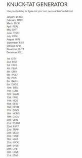 Knuckle Tattoo Generator Knuckle Tattoos Tattoos Lettering