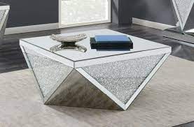 Lowest price guarantee · 30 day return policy · all orders ship free! Square Coffee Table With Triangle Detailing Silver And Clear