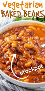 Vegetarian Baked Beans In 2020 Vegetarian Baked Beans Bean Recipes Vegetarian Crockpot