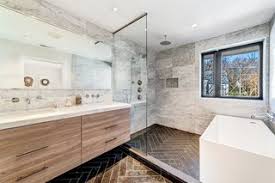 I have actually done a medium blue/grey which was the same as the darker veins in the marble. Best 60 Modern Bathroom Marble Floors Design Photos And Ideas Dwell