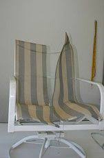 Phifertex plus mesh and sunbrella sling make excellent fabric replacements for sling chairs. How To Install Patio Chair Slings Patio Chairs Patio Chairs Diy Sling Furniture