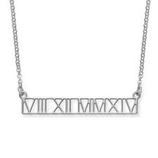Collar De Barra Con Numeros Romanos Diseno Calado My Name Necklace Mx