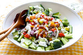 Image result for Green lentil, mushroom, raisin and cucumber salad, with a brinjal pickle and yoghurt dressing