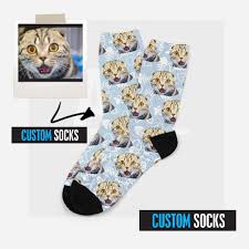 Customize your own socks with the photo of your choice! Custom Pet Cat Socks Personalized Pet Photo Socks Put Your Cute Cat Abstracto World