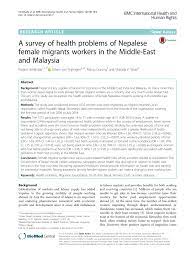 Racism is a public health issue. Pdf A Survey Of Health Problems Of Nepalese Female Migrants Workers In The Middle East And Malaysia