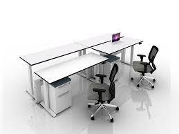 4 White Sit Stand Desks Together For A Small Space Njofficefurnituredepot Njofd Nj Nyc Pa Pedestals Sit Stand Desk Sit Stand Desk Small Spaces Desk