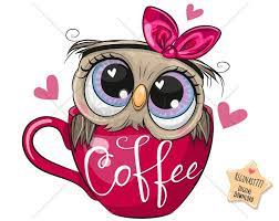 Cute Owl Png Coffee Digital Download Owl Clipart Adorable Etsy Owl Cartoon Cute Owl Cartoon Owls Drawing